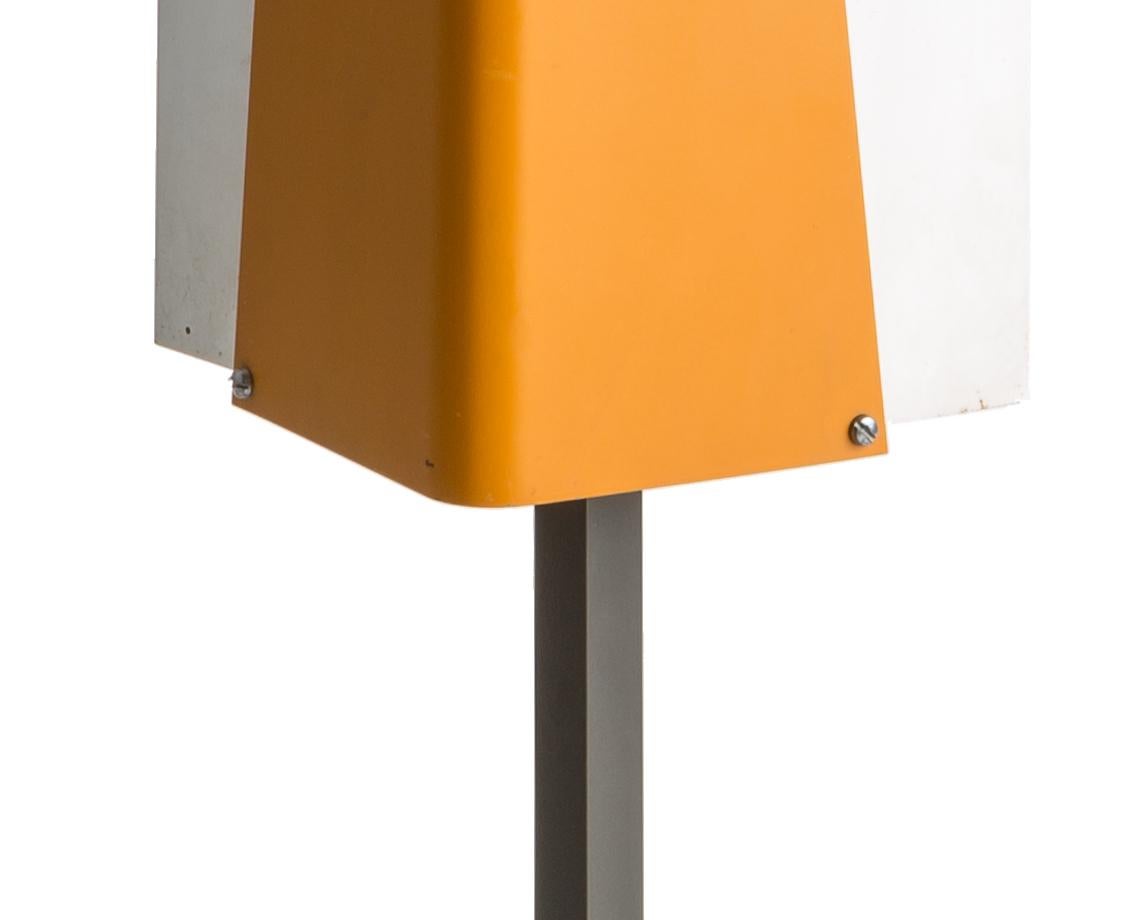 Scandinavian Orange and White 1960s Lyfa Metal Table Lamp