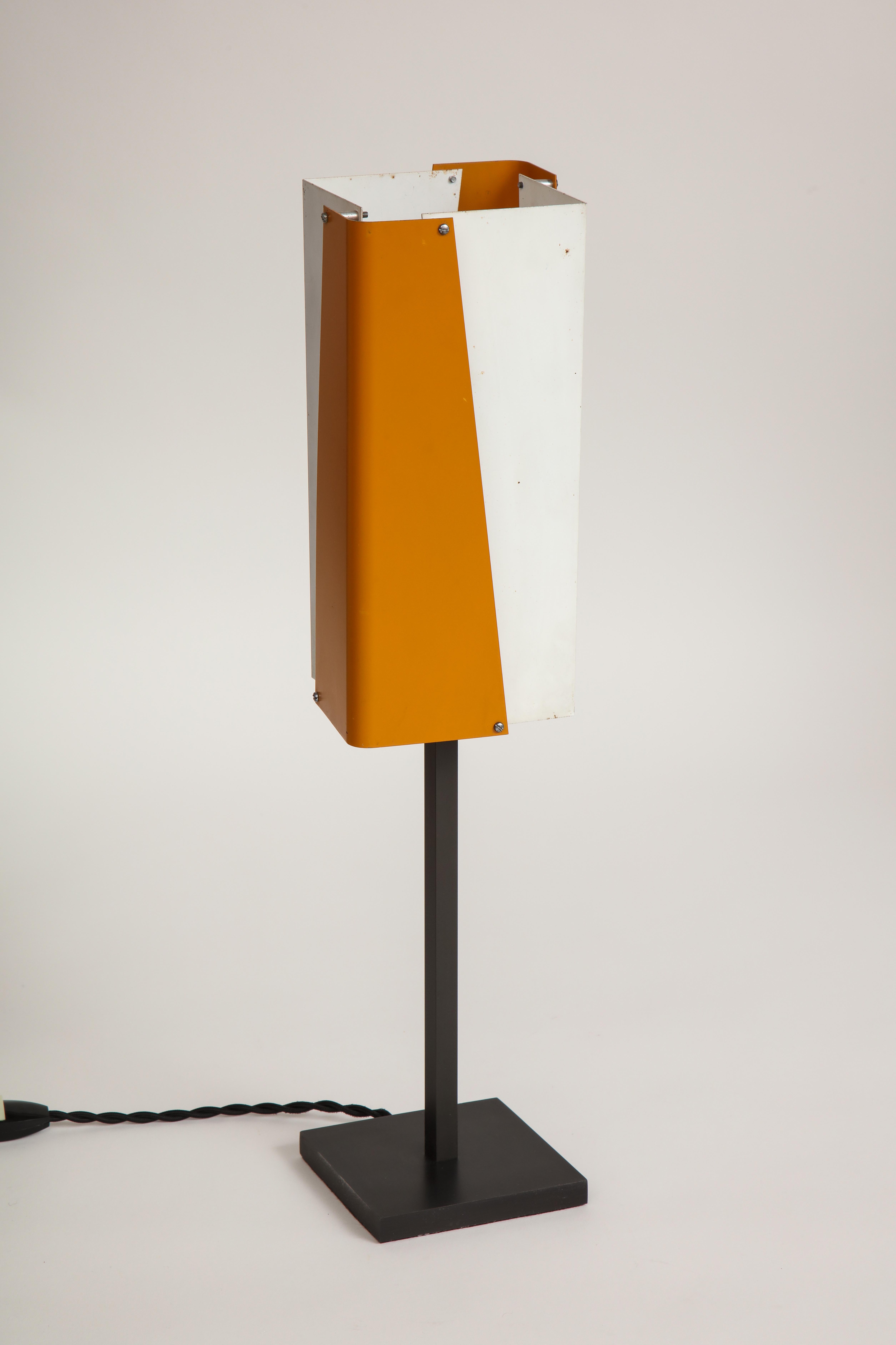Orange and White 1960s Lyfa Metal Table Lamp 1