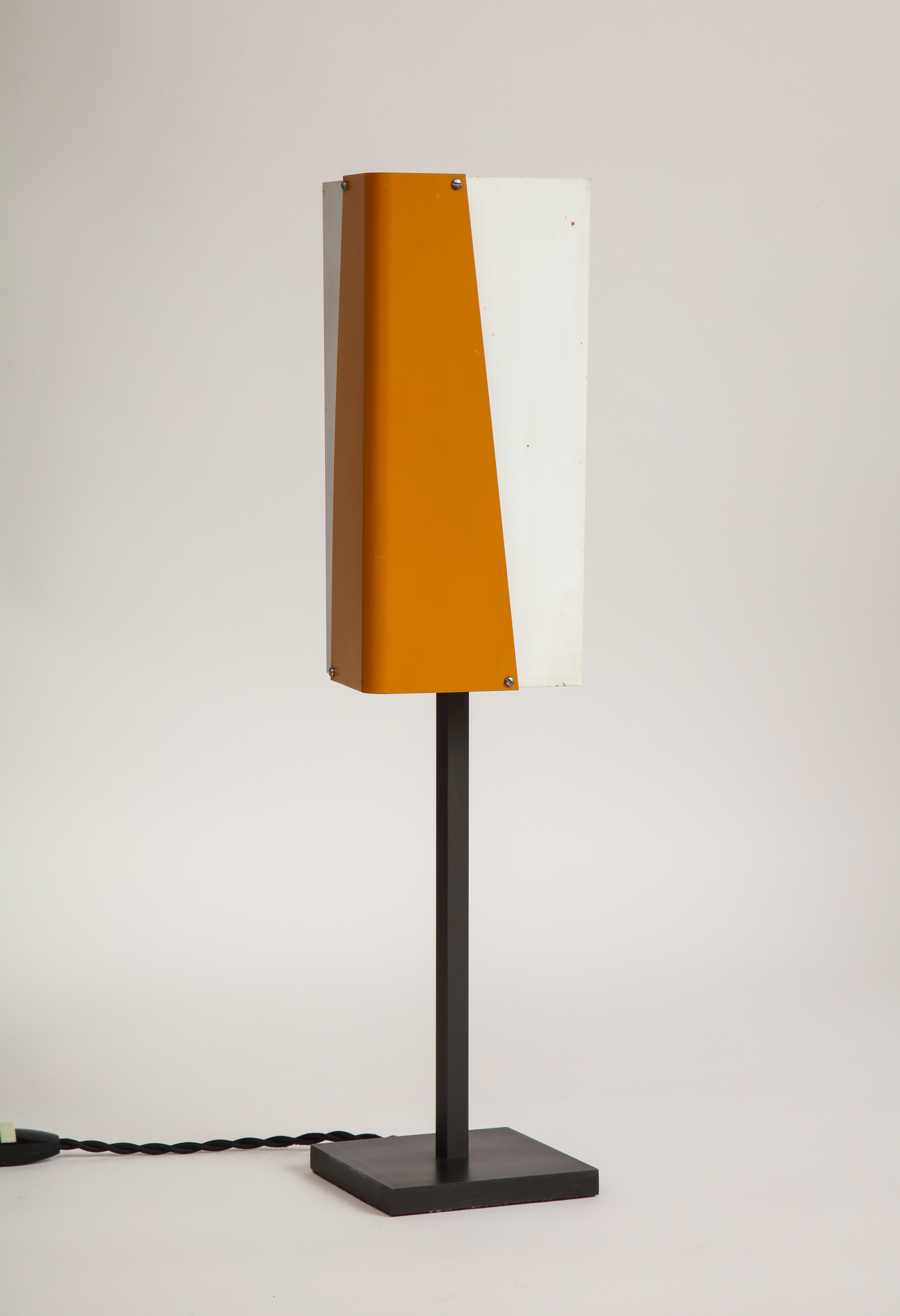 Orange and White 1960s Lyfa Metal Table Lamp 2