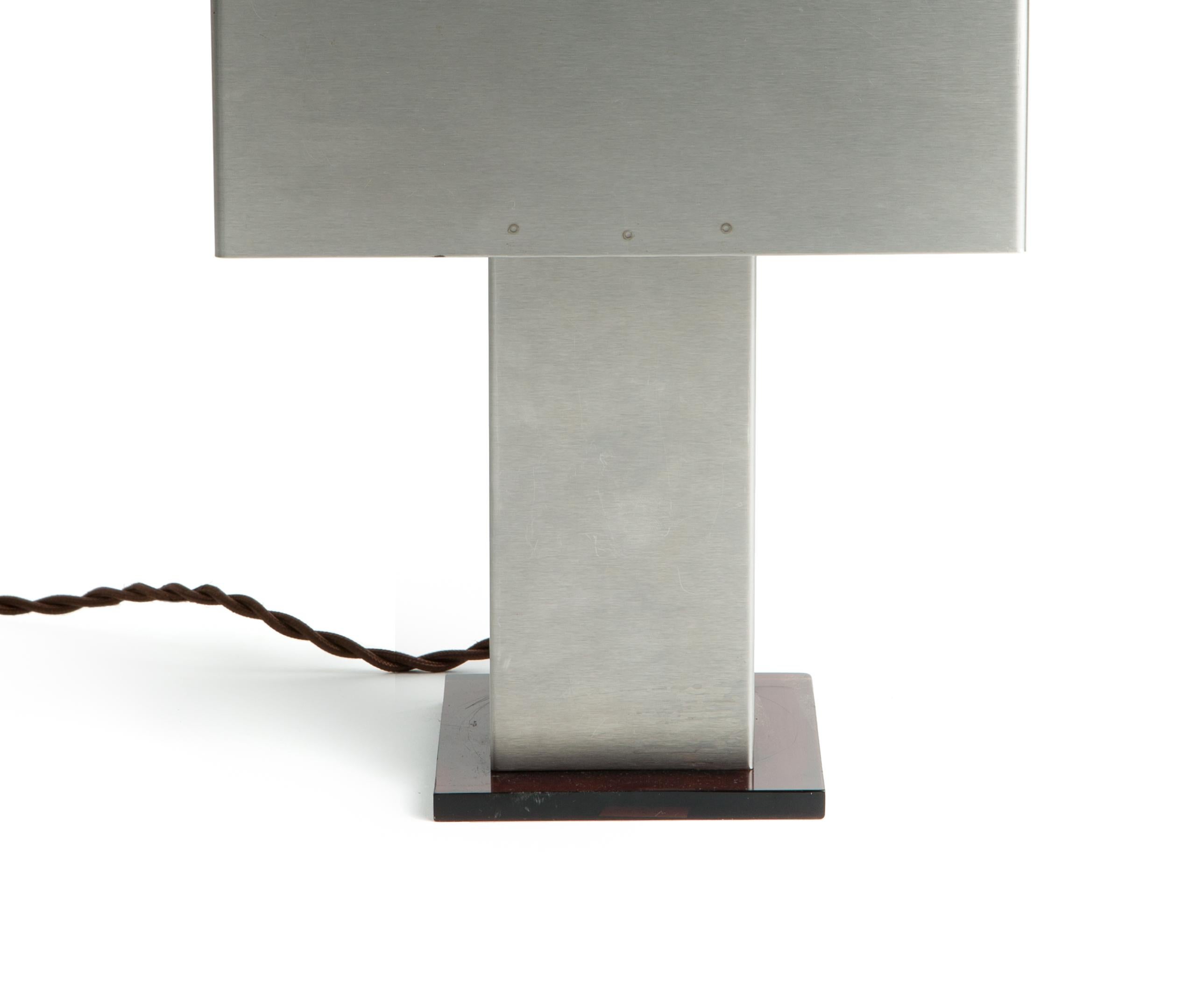 Late 20th Century Small Modernist Metal Table Lamp