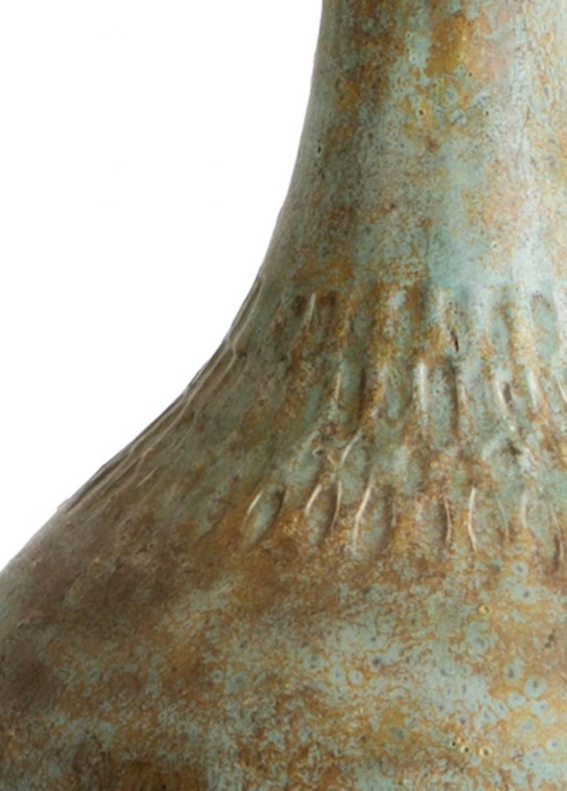 Mid-century Verdigris Ceramic Table Lamp 2