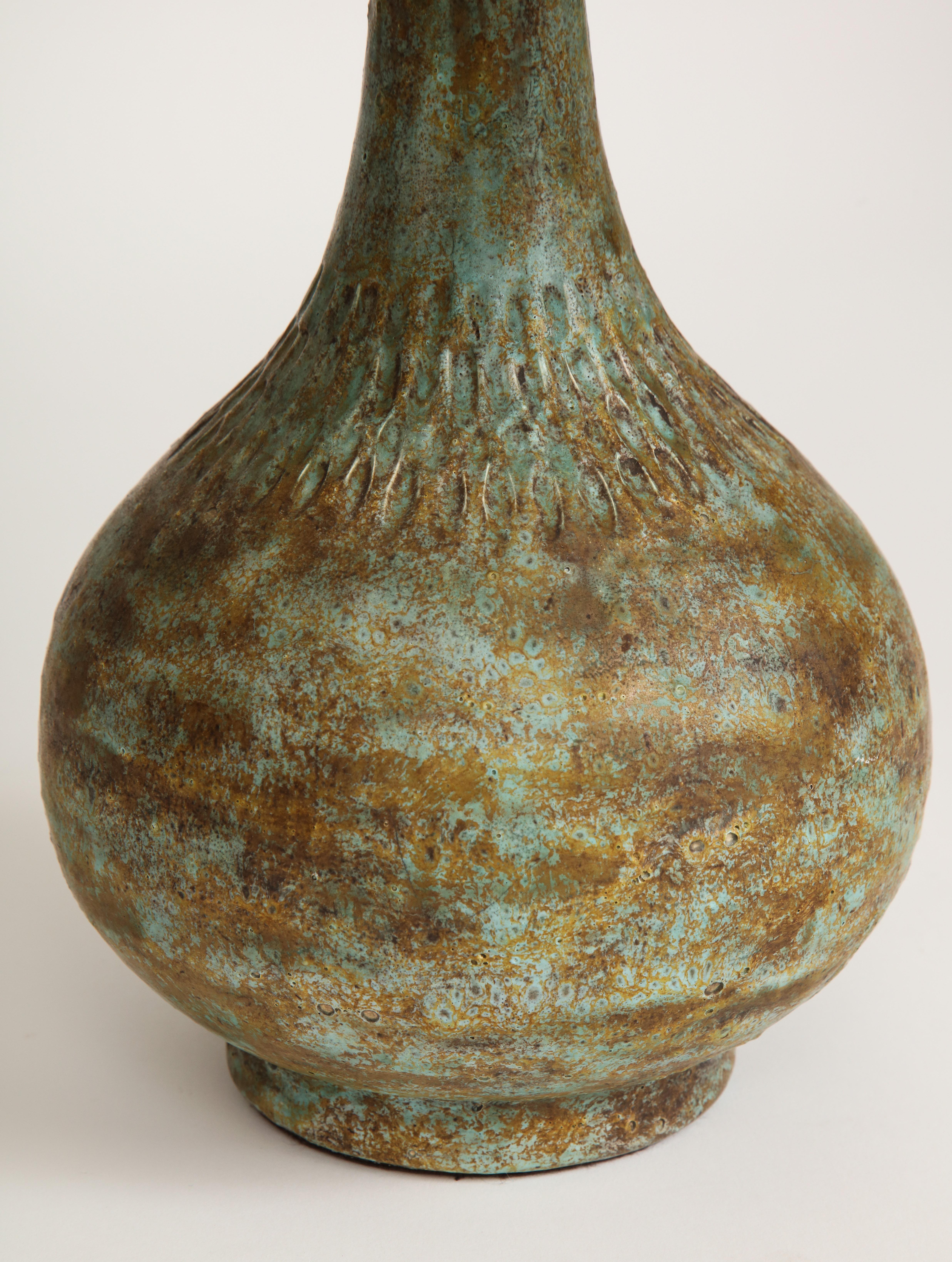 Mid-century Verdigris Ceramic Table Lamp 4