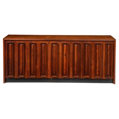 Brutalist Oak Credenza, USA 1960's