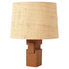 Stoneware Cubist Lamp, France 1970's