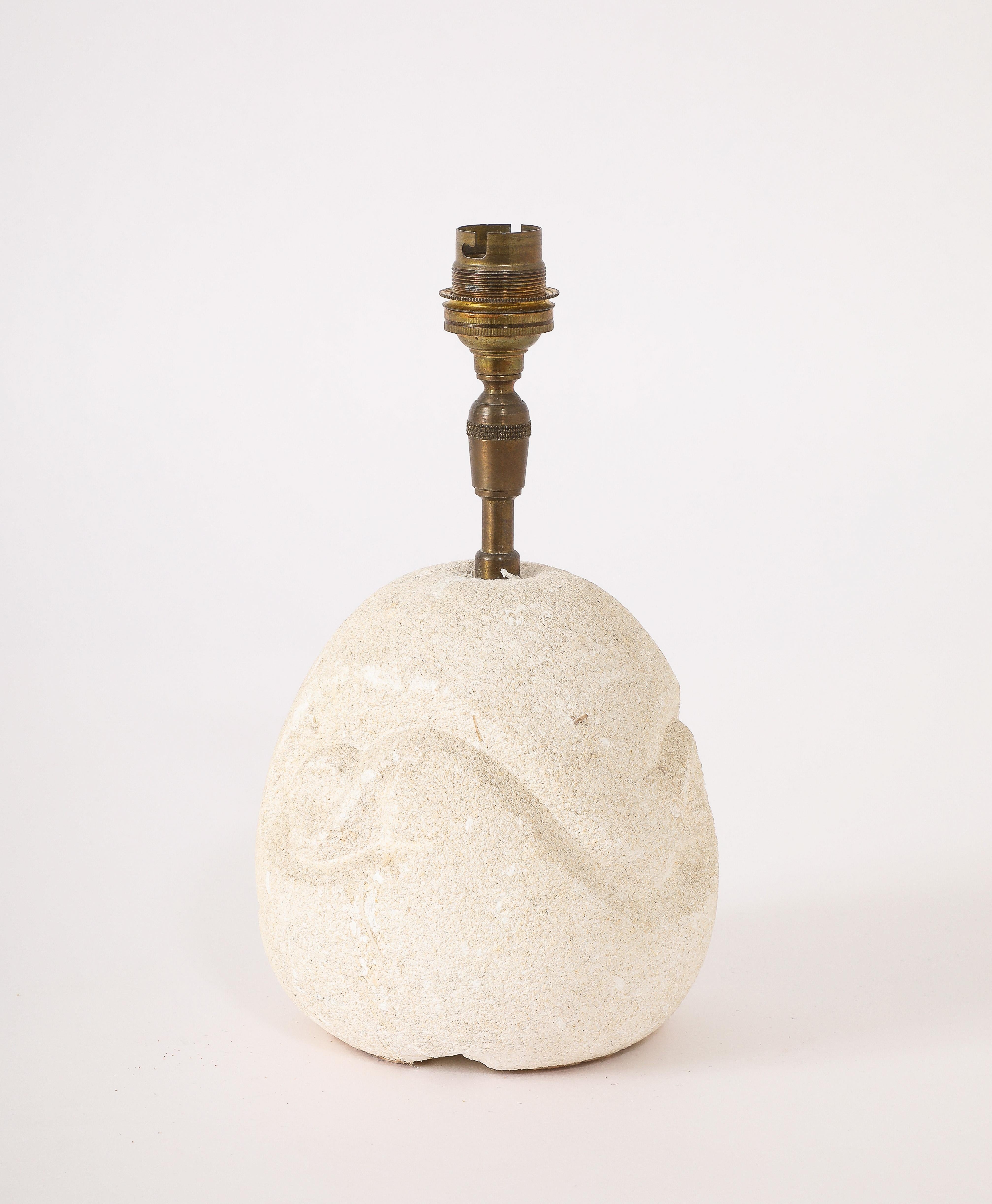 Stone Tormos Abstract Ovoid Lamp, France 1960's For Sale