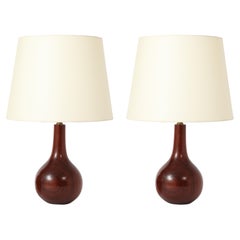 Lampes de table en bois de rose, Danemark, années 1960