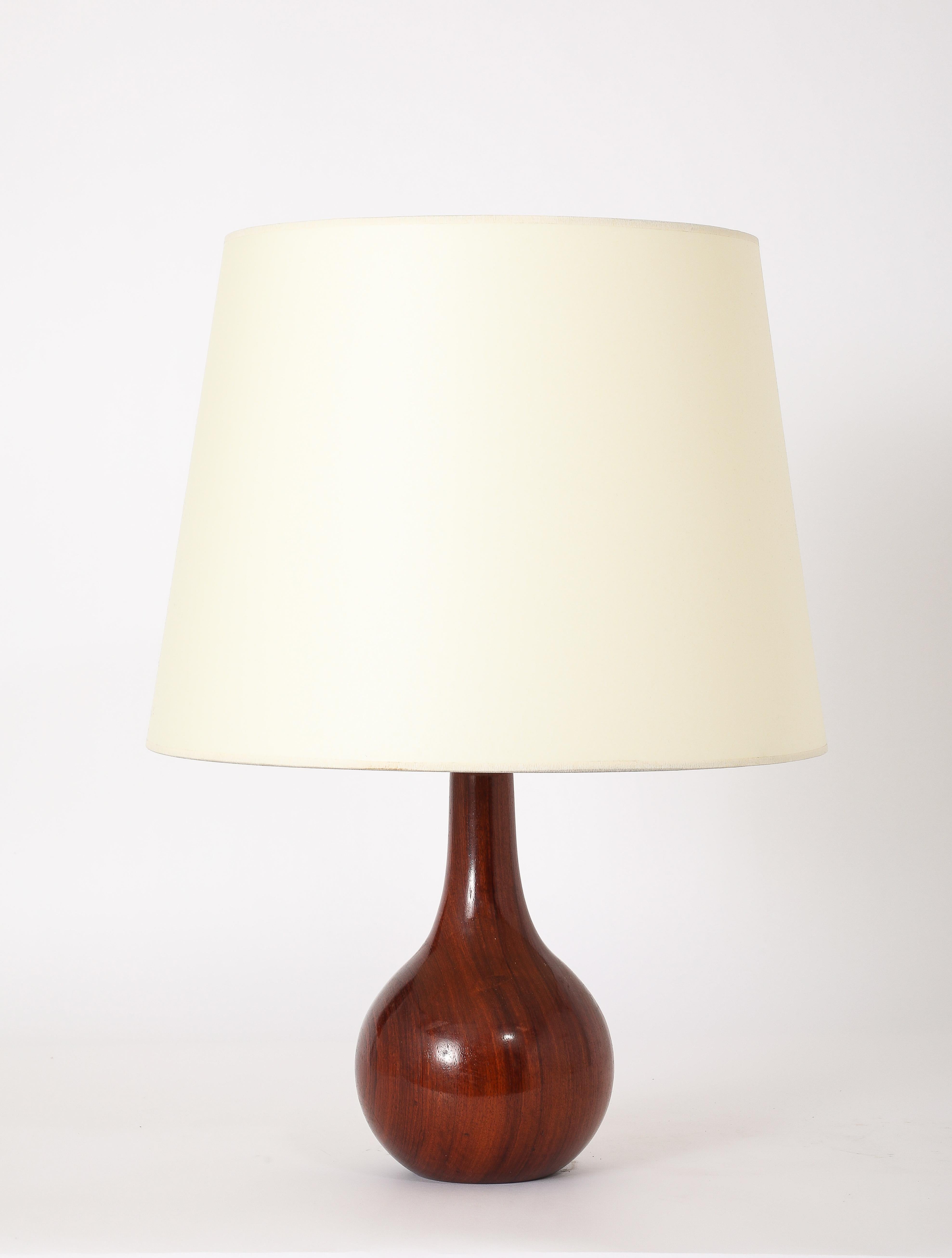 20ième siècle Lampes de table en bois de rose, Danemark, années 1960 en vente