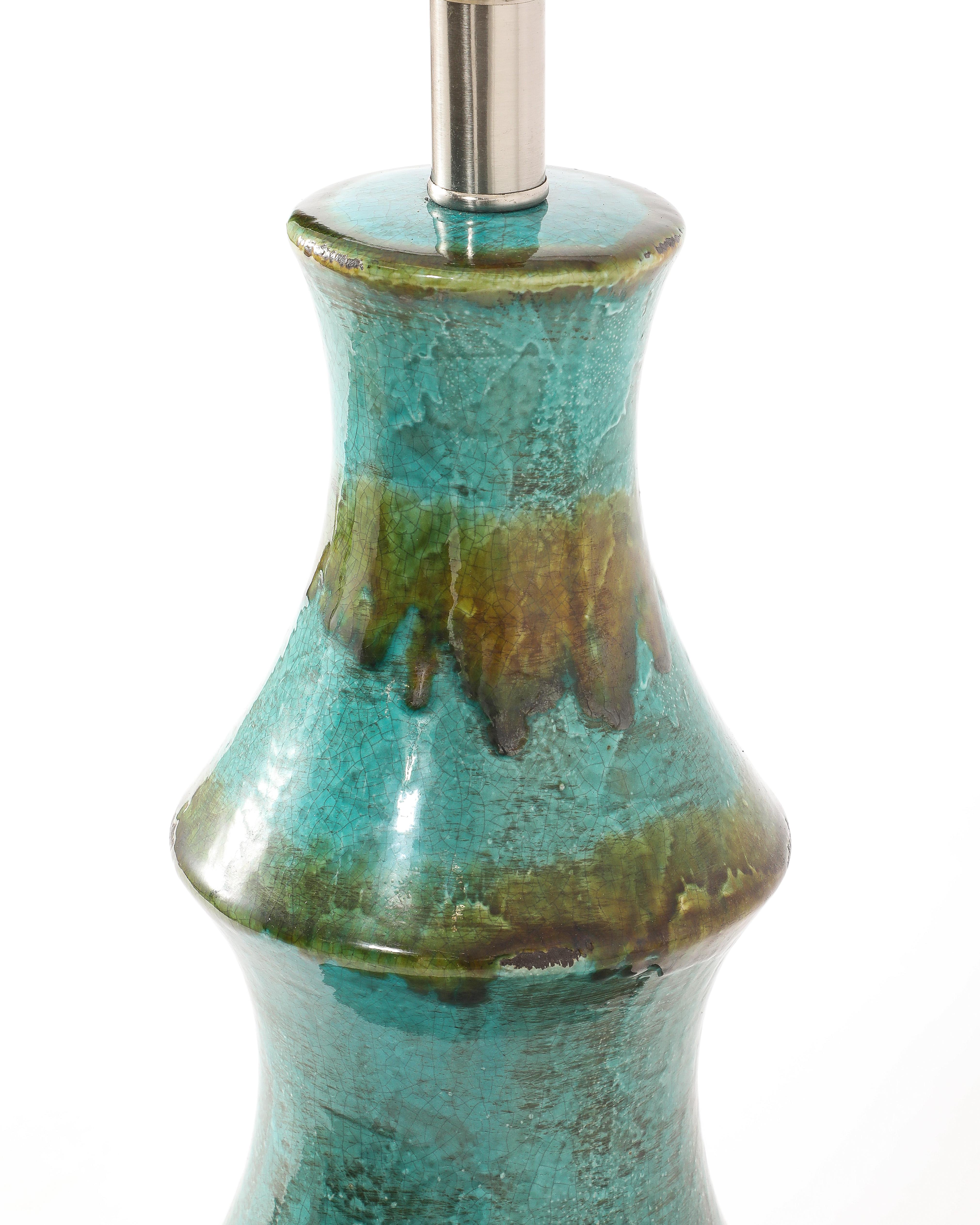 Lámpara graduada esmaltada verde, EE.UU. Años 70 en venta 9