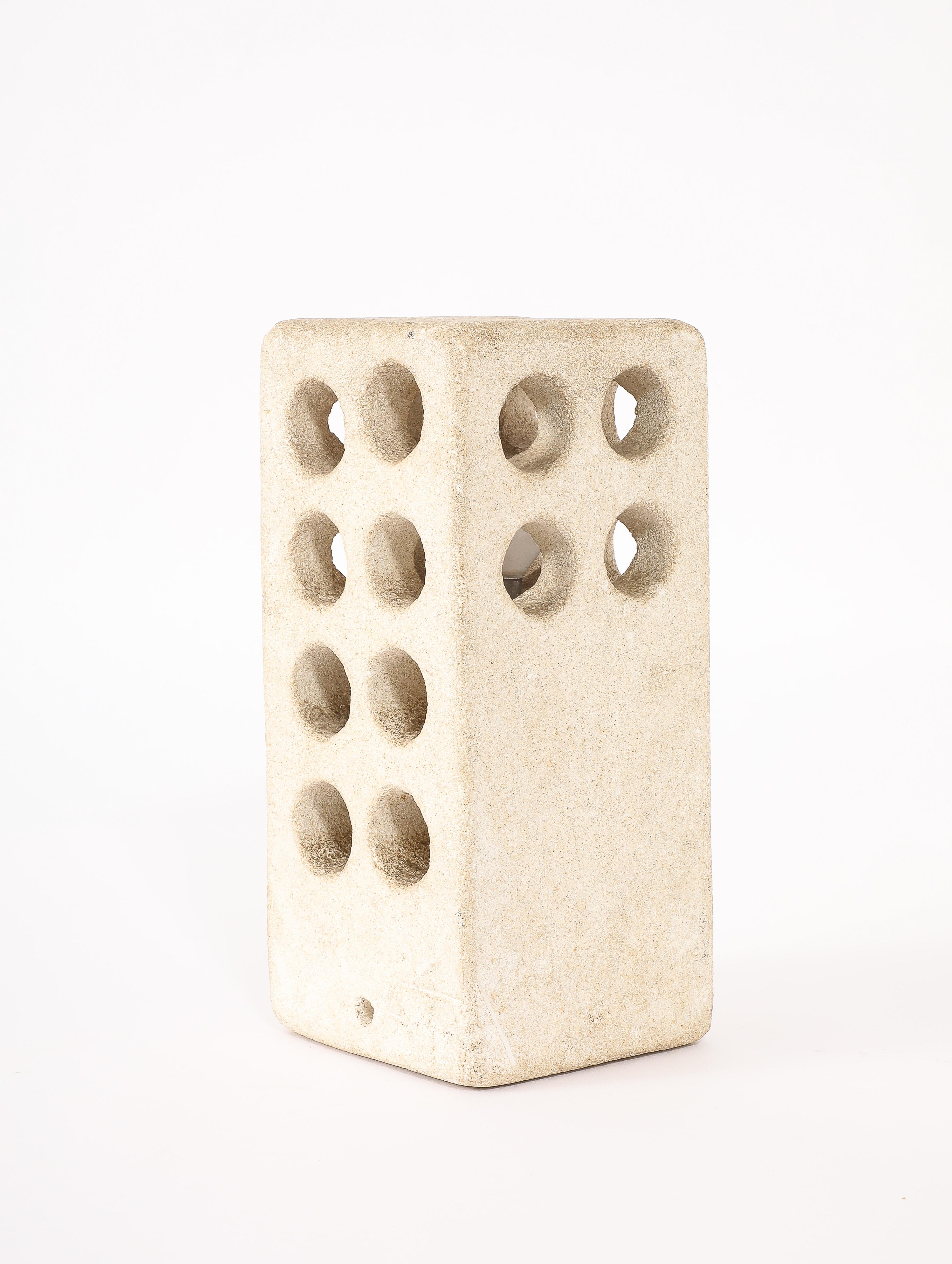 Tormos Pierced Block Lamp, France 1960's For Sale 2
