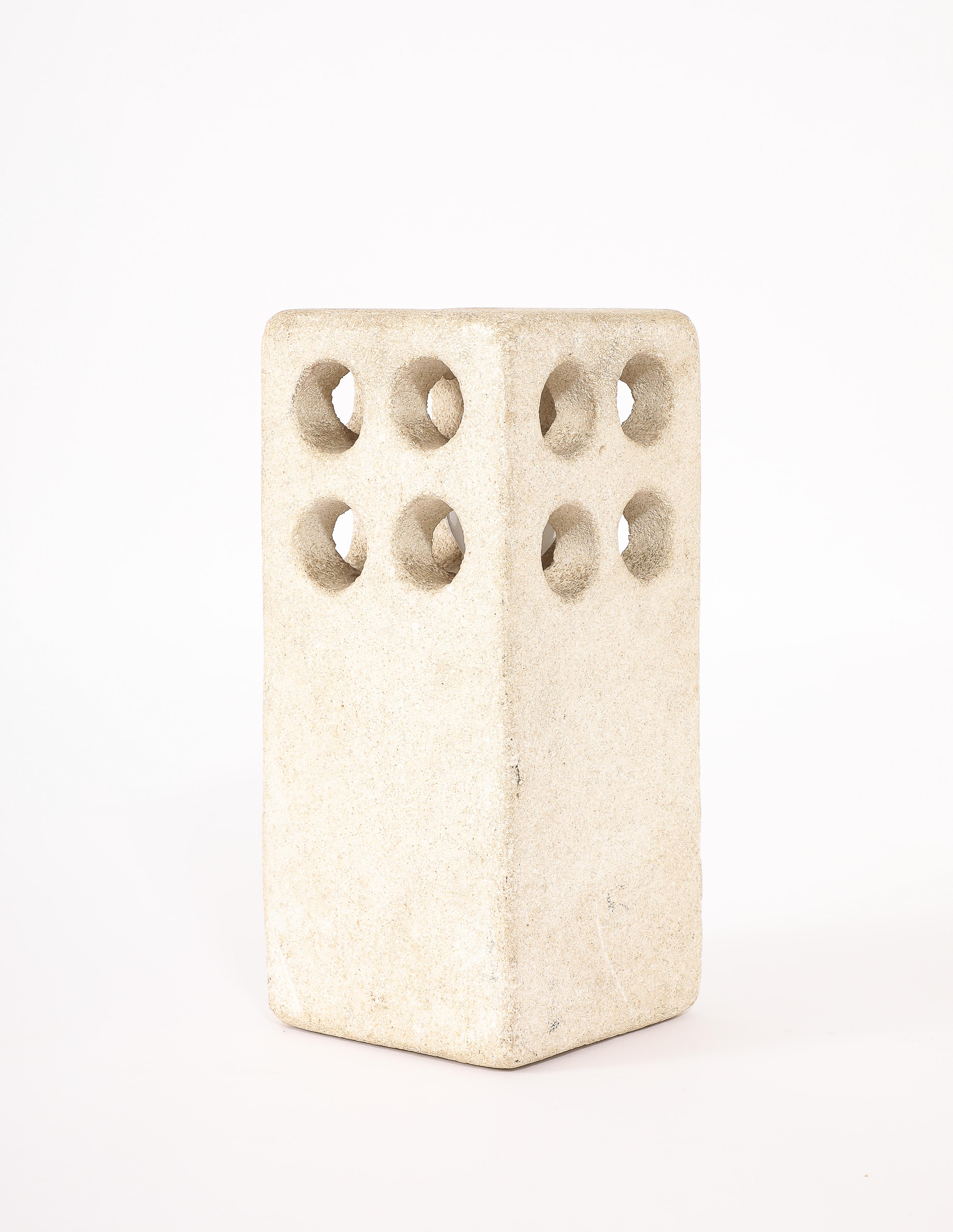 Tormos Pierced Block Lamp, France 1960's For Sale 4