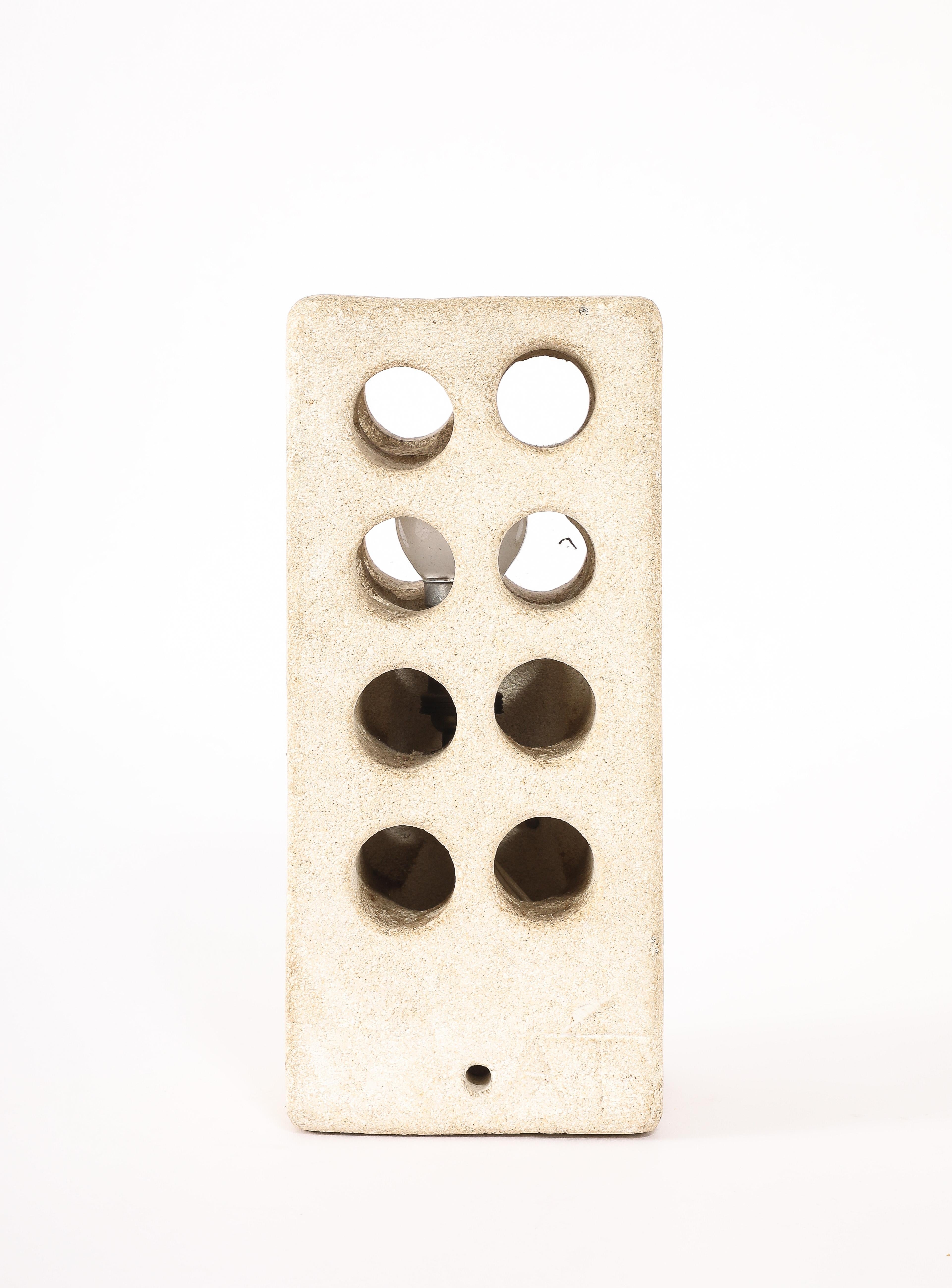 Tormos Pierced Block Lamp, France 1960's For Sale 1