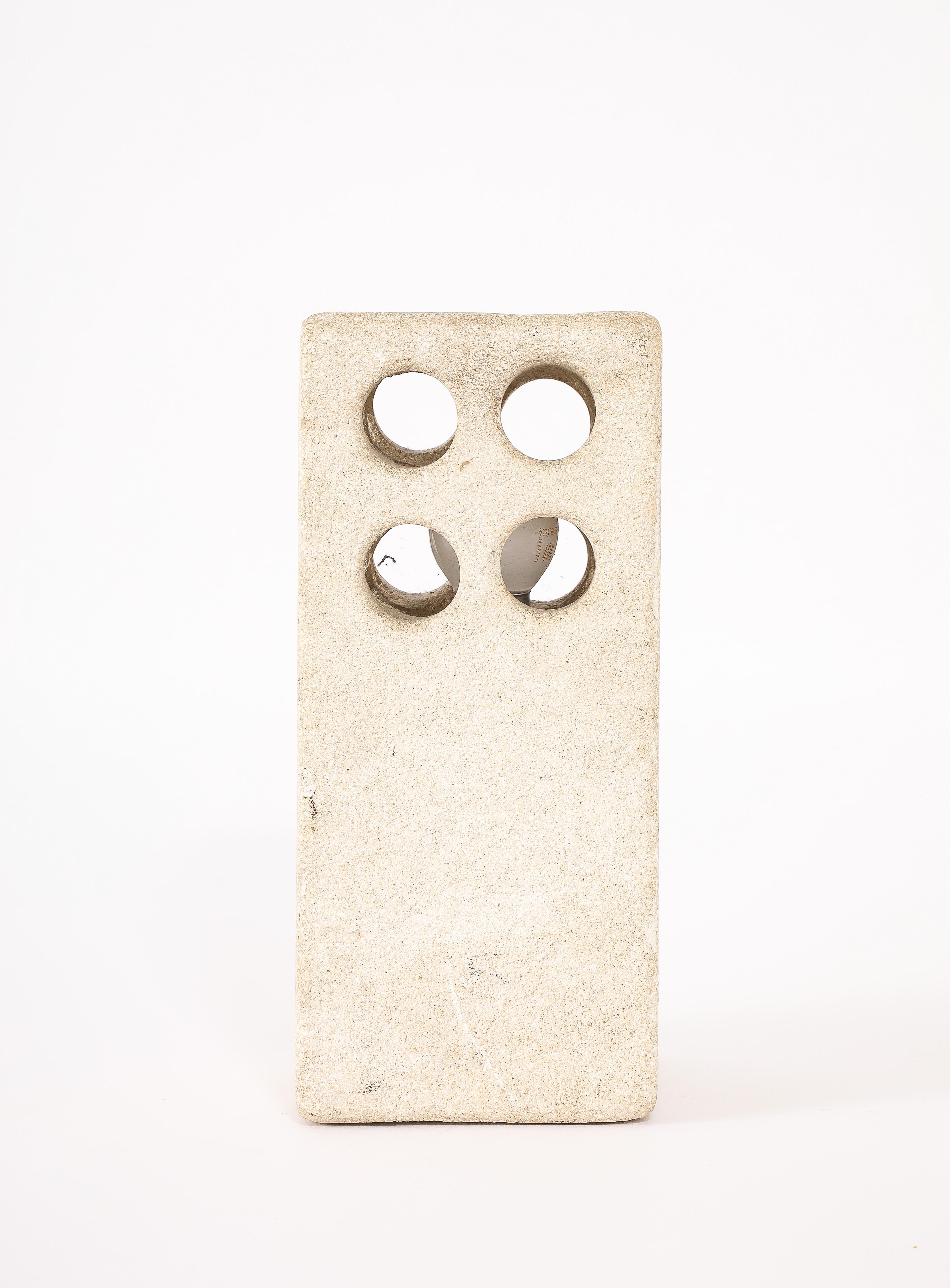 Mid-Century Modern Tormos Pierced Block Lamp, France 1960's For Sale