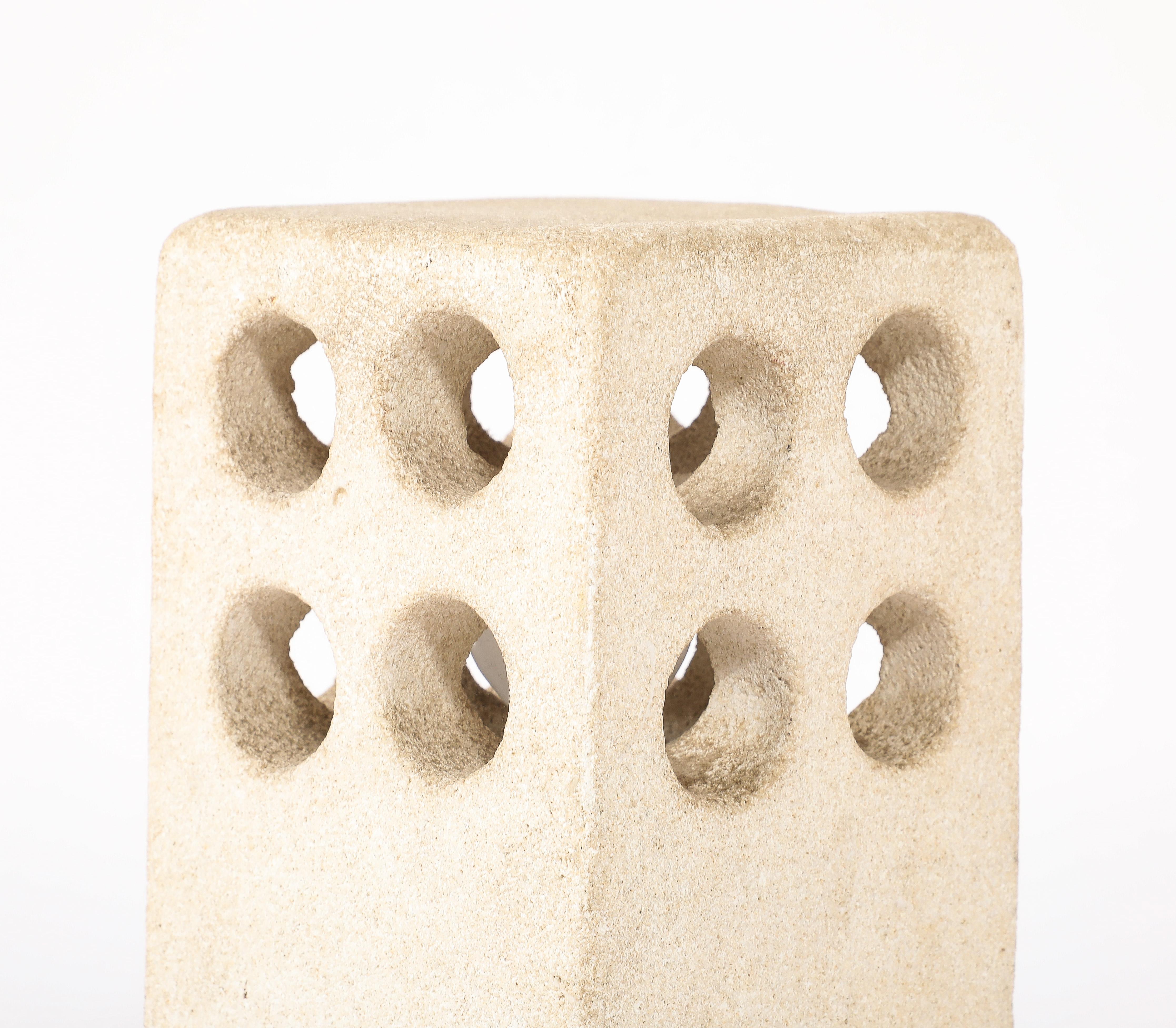 20th Century Tormos Pierced Block Lamp, France 1960's For Sale