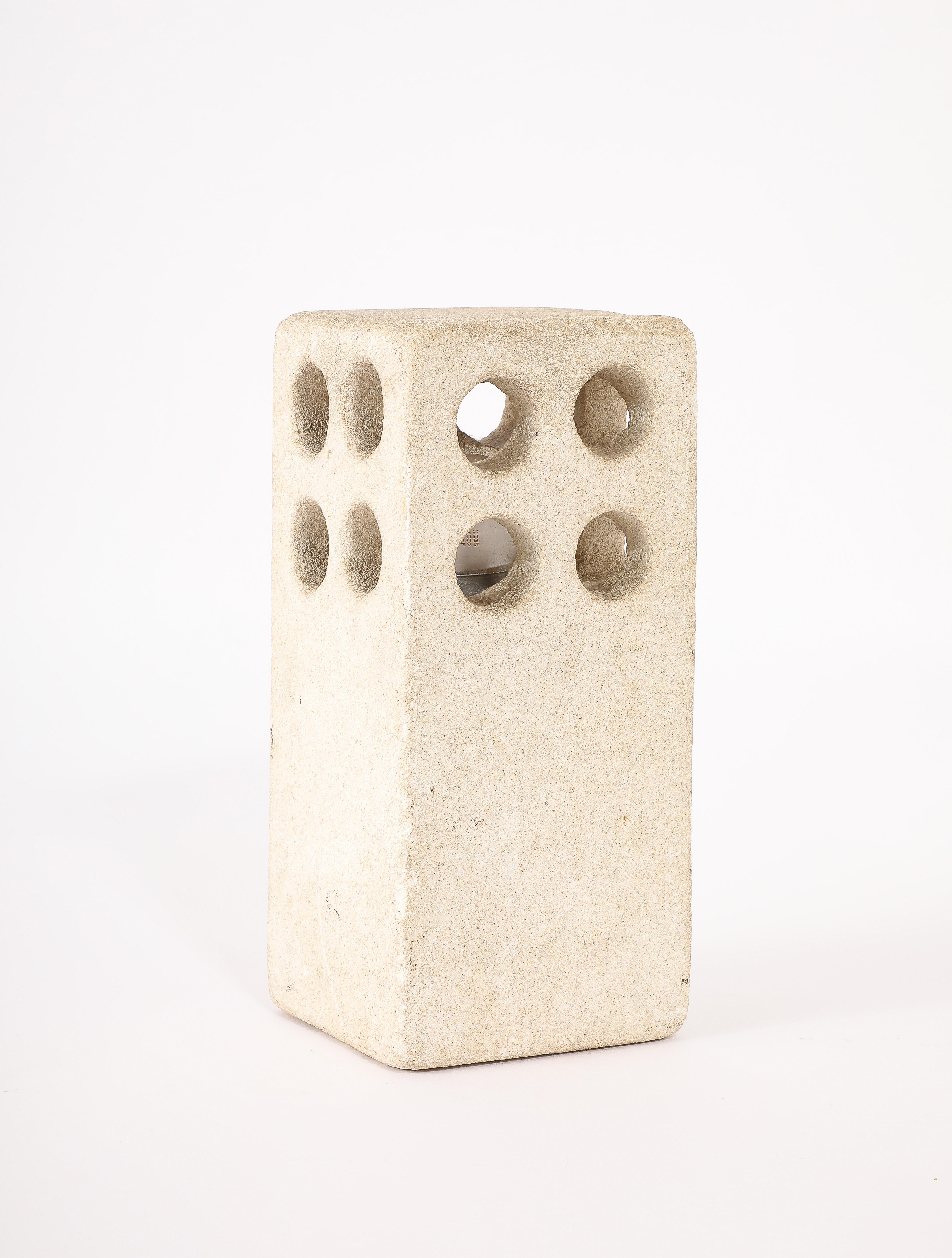 Tormos Pierced Block Lamp, France 1960's For Sale 5
