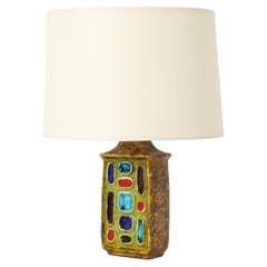 Ceramic & Fused Glass Table Lamp, France 1960's