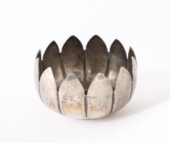 Silver Plated Lotus Candle Holders, France 1960's