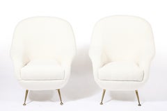 Egg Chairs by Dassi with Bouclé Upholstery, Italy 1950's