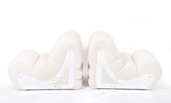 Slipper Chairs by Kappa, Faux Shearling, France 1970s