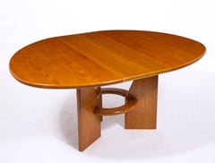 Post Modern Pine Dining Table, Asymmetrical Top, France, 1980s