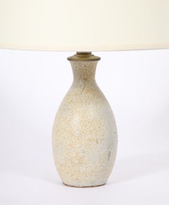 Small Ivory Ceramic Lamp, France 1960's