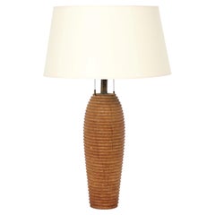 Large Palm Wood Lamp, France 1960's
