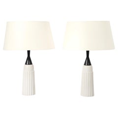 Ceramic Fluted Table Lamps, Italy 1960's