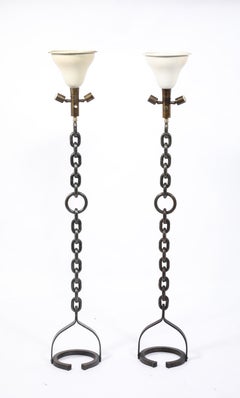Jean-Pierre Ryckaert Floor Lamps, France 1950's