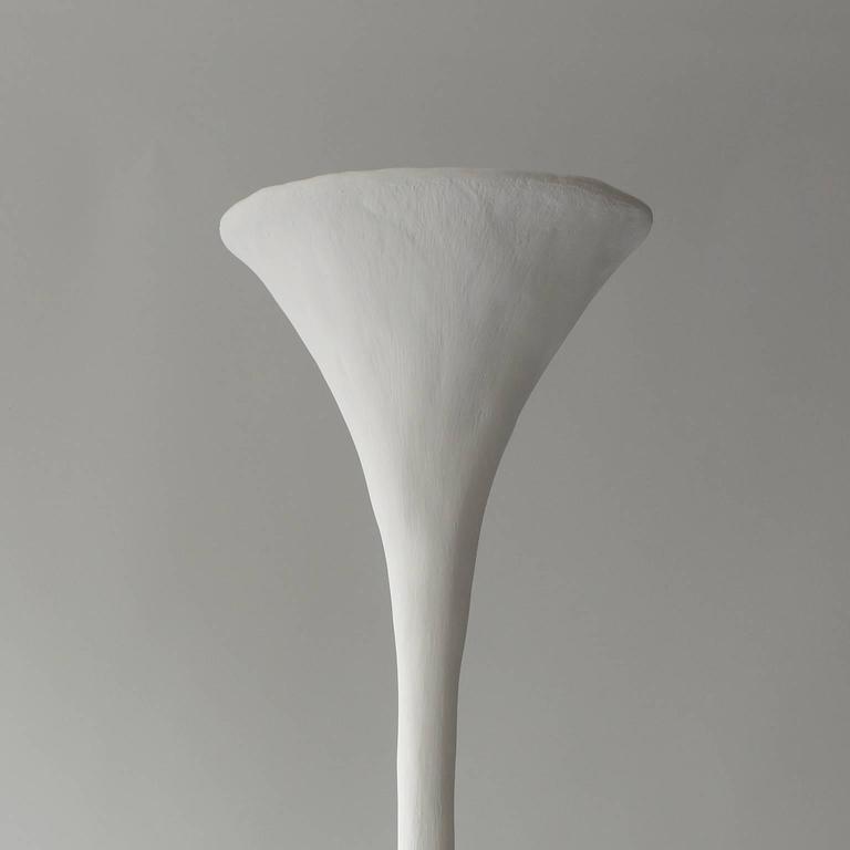 Hand-Crafted Handmade White Plaster Torchiere, KACPER DOLATOWSKI For Sale