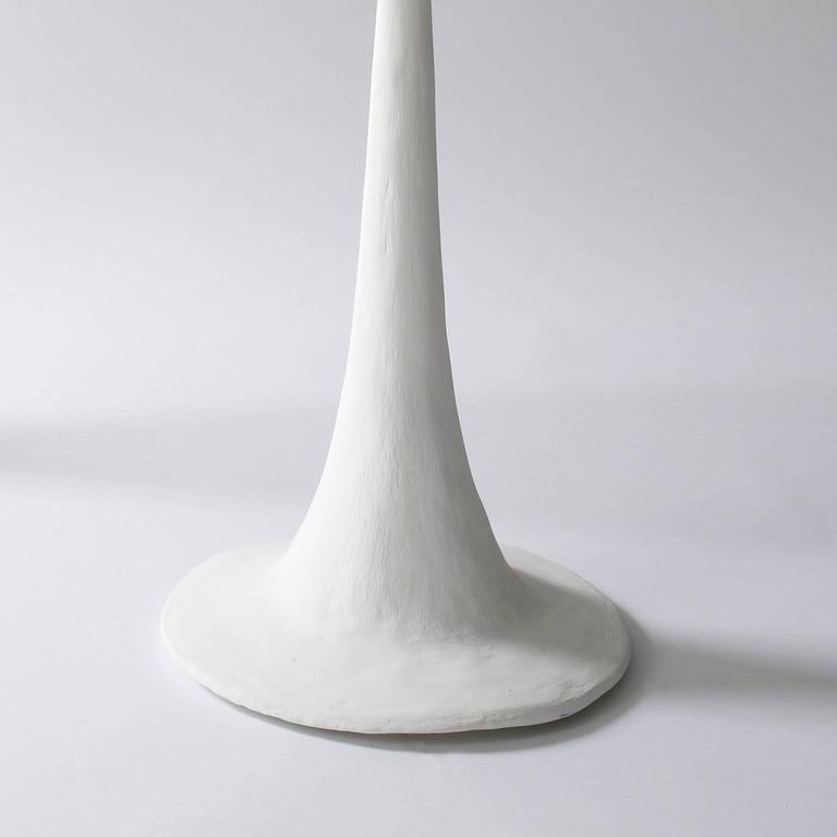 Handmade White Plaster Torchiere, KACPER DOLATOWSKI In New Condition For Sale In New York, NY
