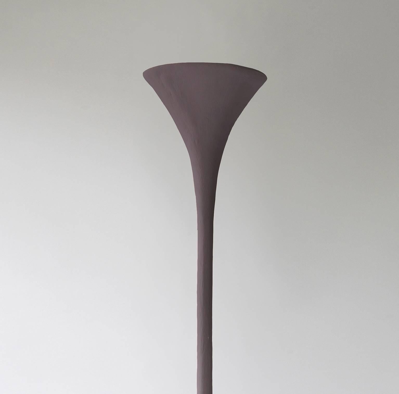 American Handmade Brown Plaster Torchiere, KACPER DOLATOWSKI