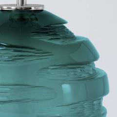 Lampada da tavolo Gemini in vetro blu e verde soffiato a mano, Andrew Hughes