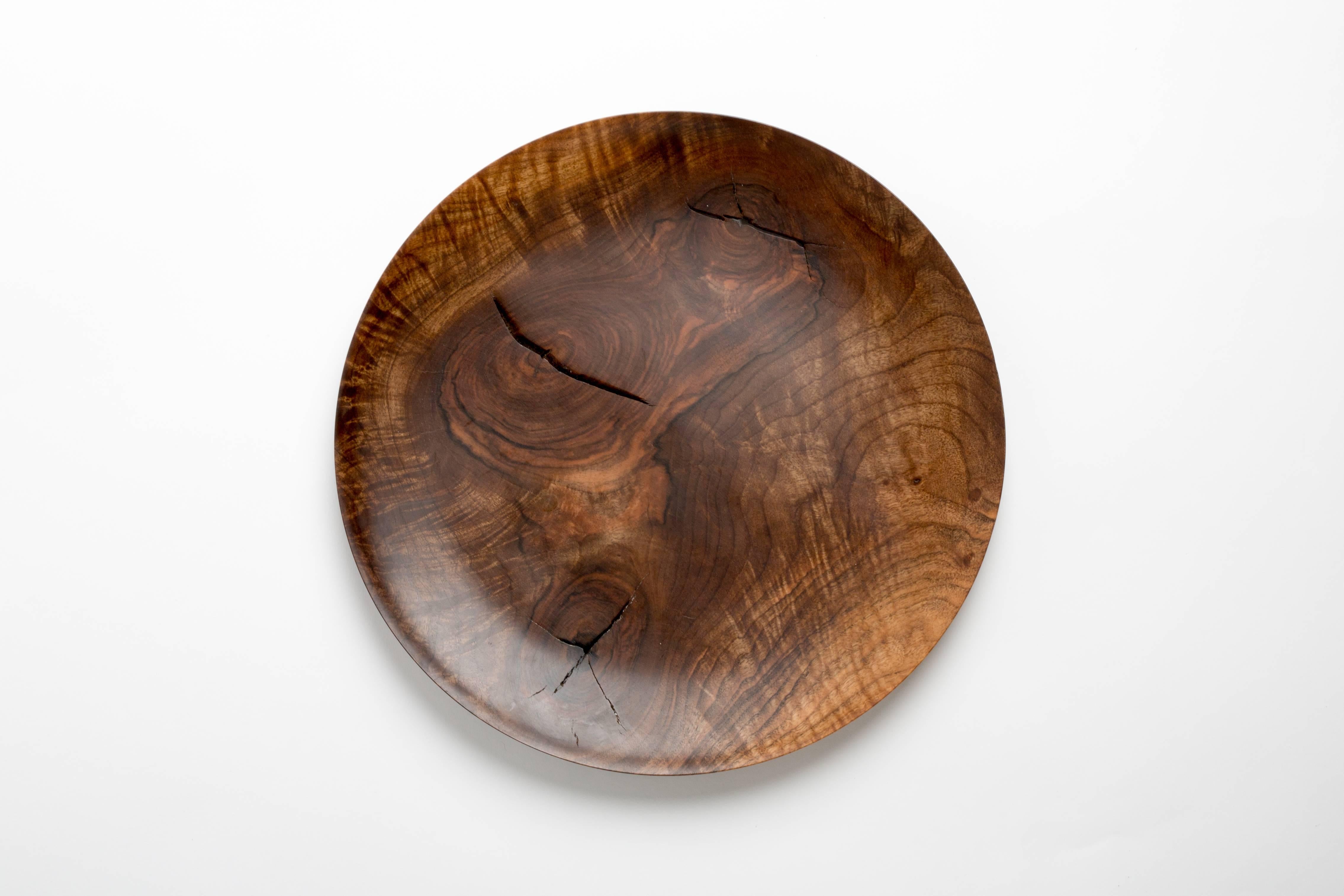 Contemporary Hand-Carved Large French Walnut Tray, ERIK GUSTAFSON
