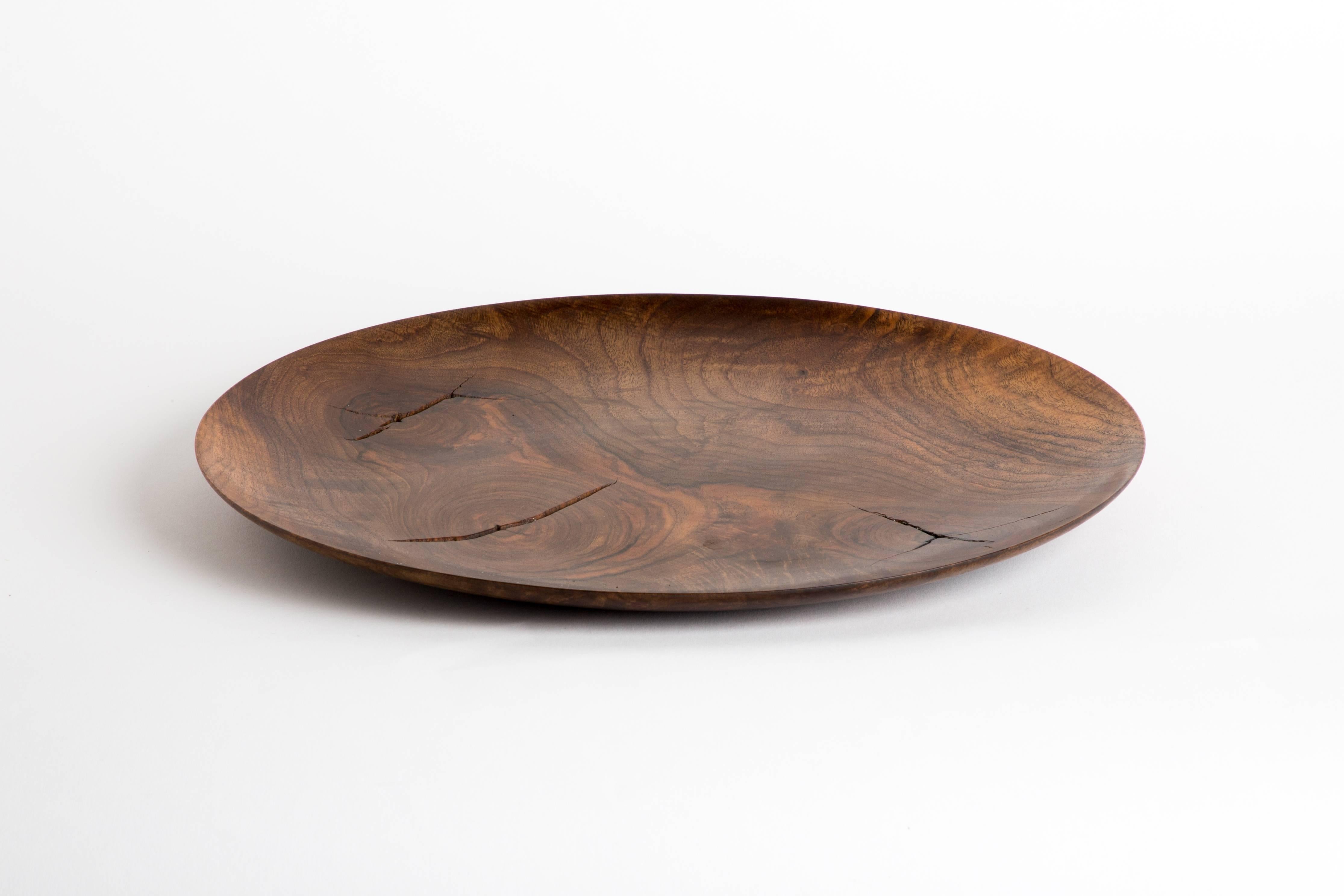 Organic Modern Hand-Carved Large French Walnut Tray, ERIK GUSTAFSON