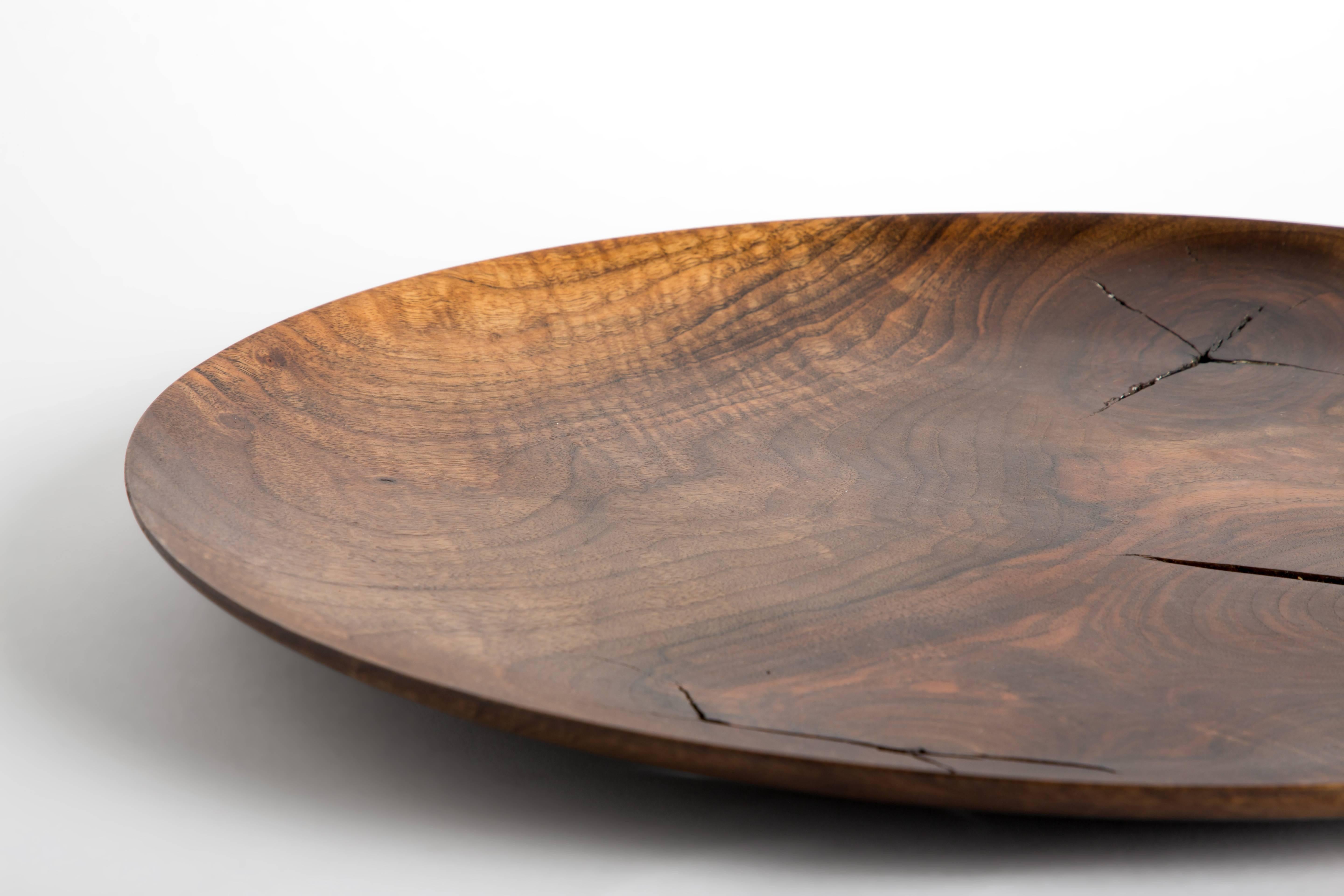 American Hand-Carved Large French Walnut Tray, ERIK GUSTAFSON