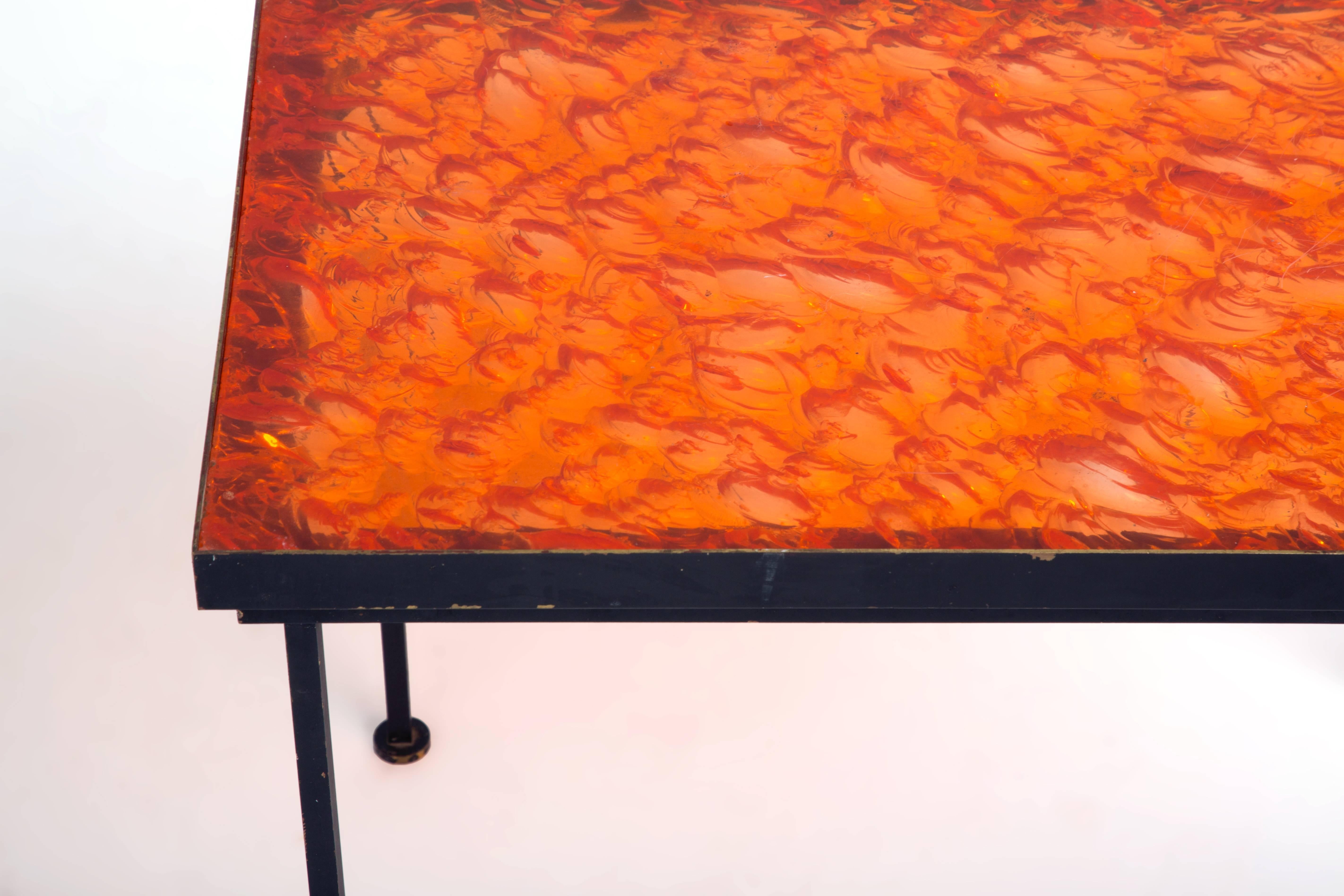orange resin table