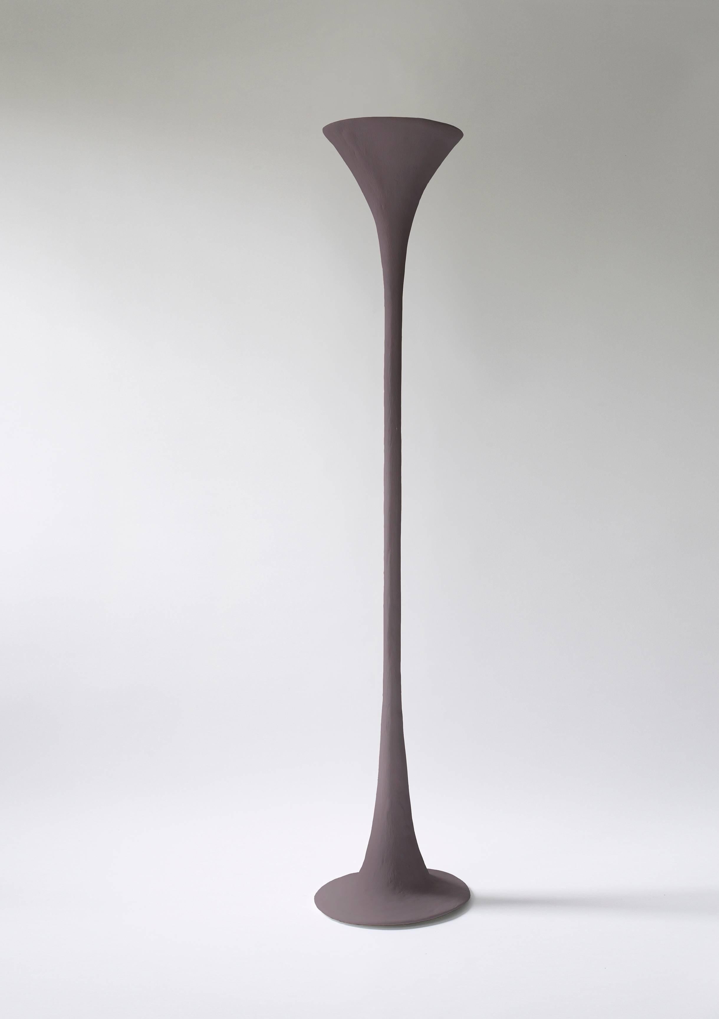Referencing the historical lighting forms of Alberto and Diego Giacometti, this sculptural floor lamp has a quiet but distinct presence in any space. Very functional source of indirect lighting.

Shown in a Farrow & Ball brown.

Sold FOB New York.
