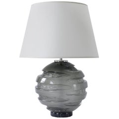 Handblown Grey Glass Gemini Table Lamp, Andrew Hughes