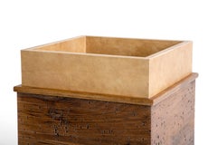 Calf Skin and Wormy Butternut Trash Can, Erik Gustafson