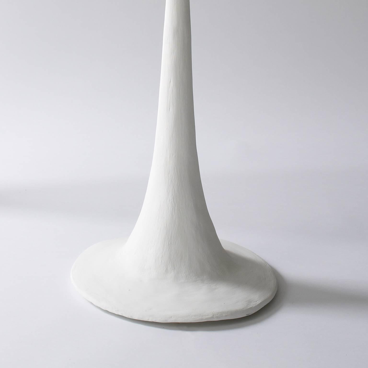 Hand-Crafted Handmade Single White Plaster Torchiere, Kacper Dolatowski