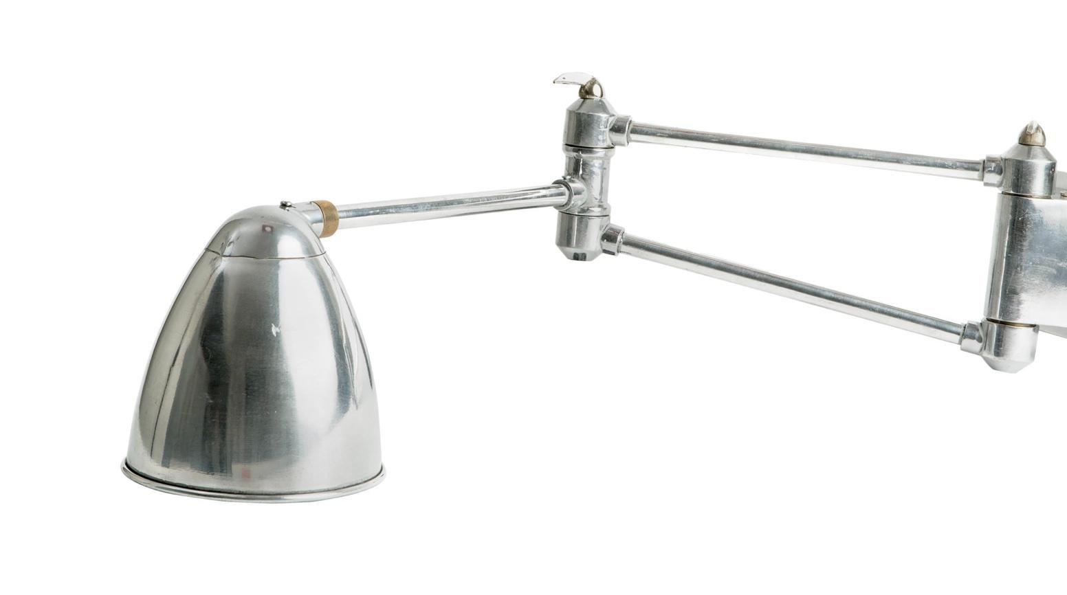 Single Industrial Swing Arm Sconce, France 1950's In Good Condition For Sale In New York, NY