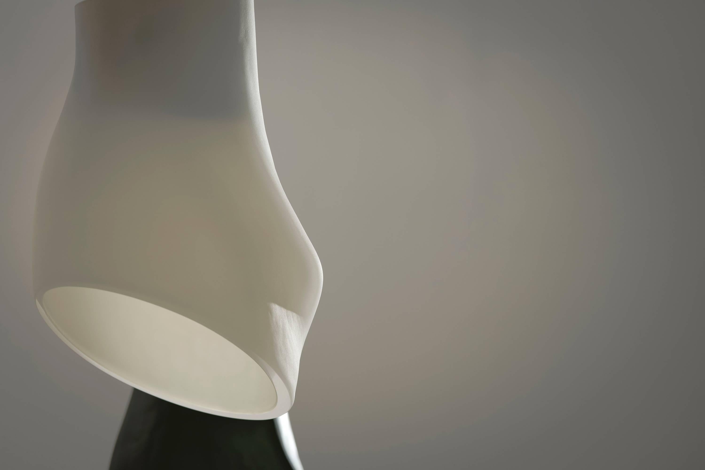 Organic Modern Contemporary Handblown Glass Pendant Lamp S001 For Sale