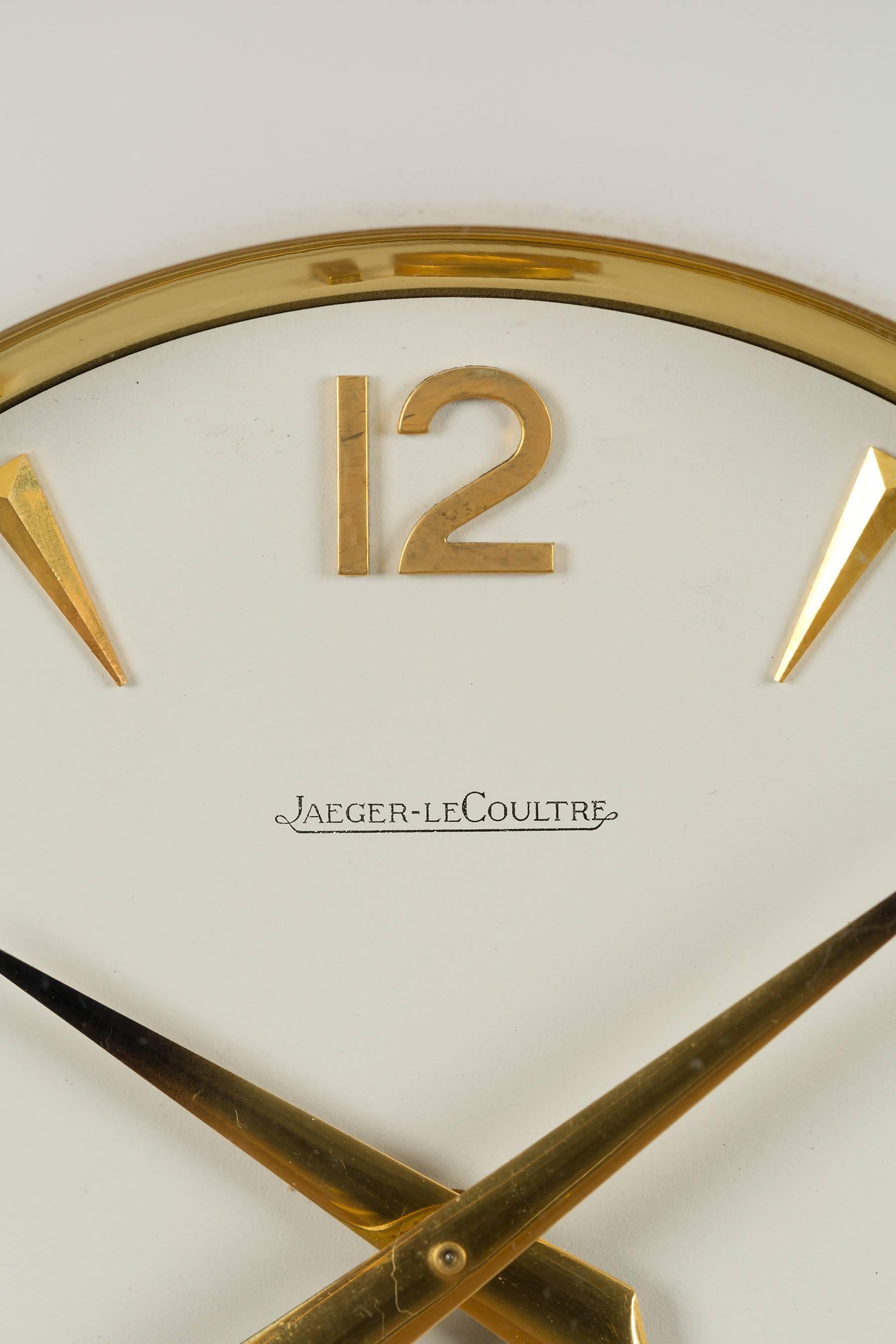 Gold Plate Gold-Plated Marina Atmos Clock by Jaeger Le Coultre For Sale