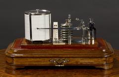 Edwardian Oak Cased and Chromed Display Barograph, circa 1890