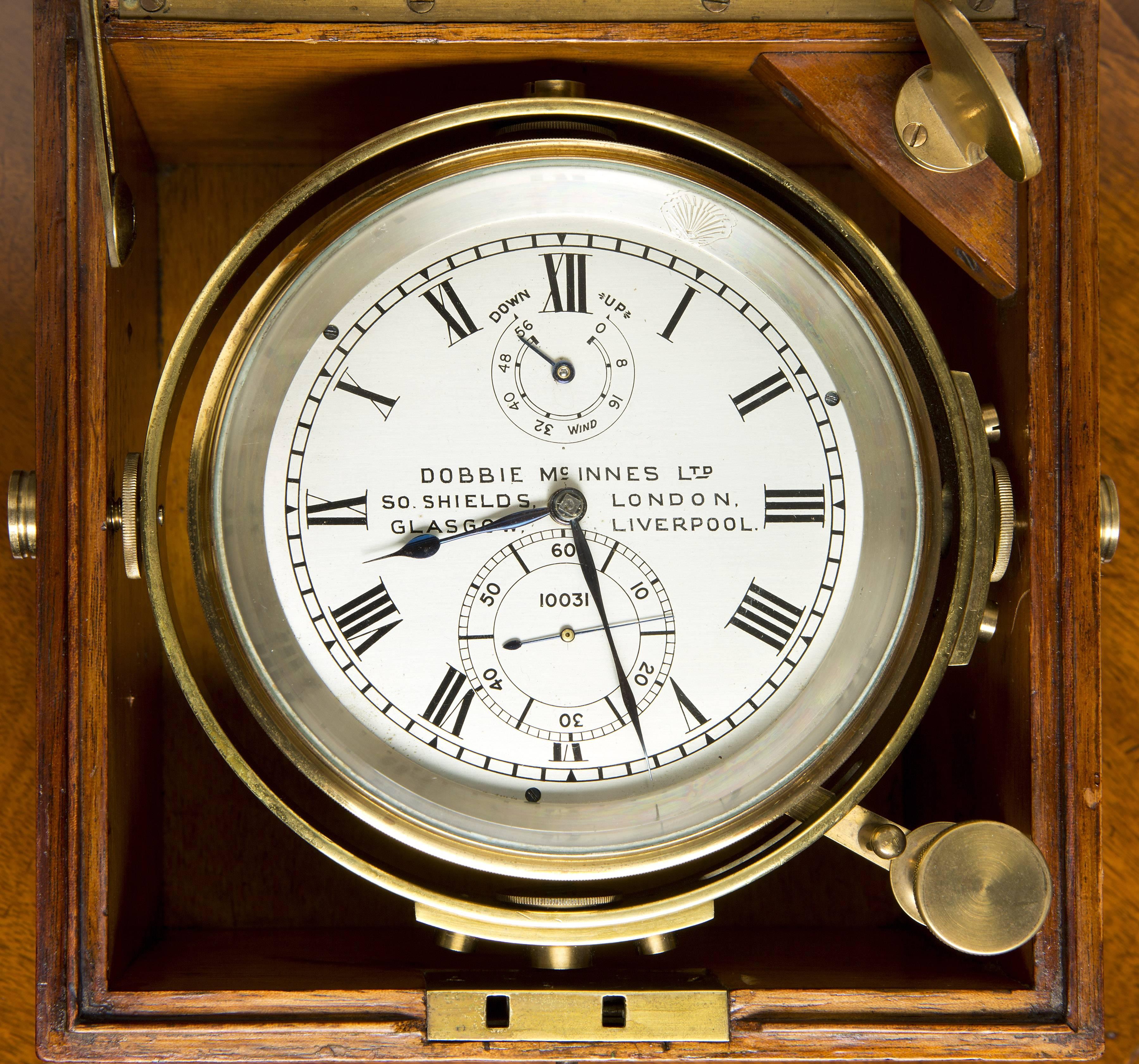 Antique Marine Chronometer by Dobbie McInnis, Glasgow, circa 1920 In Good Condition For Sale In Norwich, Norfolk