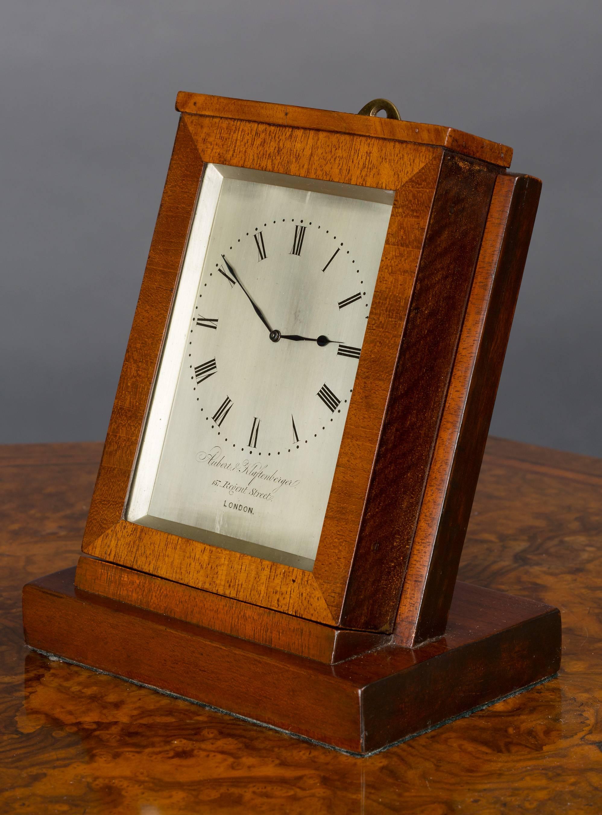 Victorian Mahogany Sedan Clock, circa 1850 For Sale