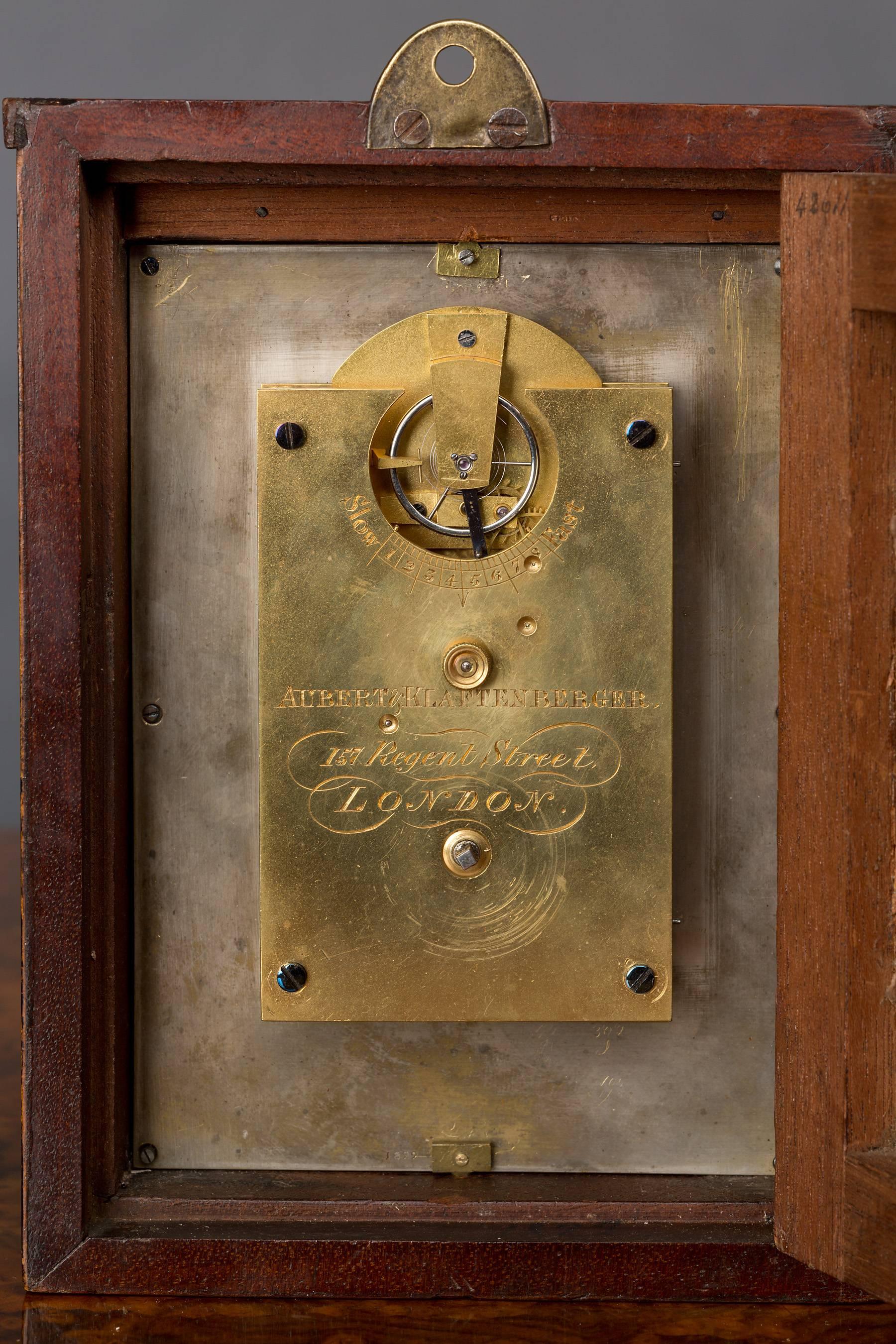 Mid-19th Century Mahogany Sedan Clock, circa 1850 For Sale