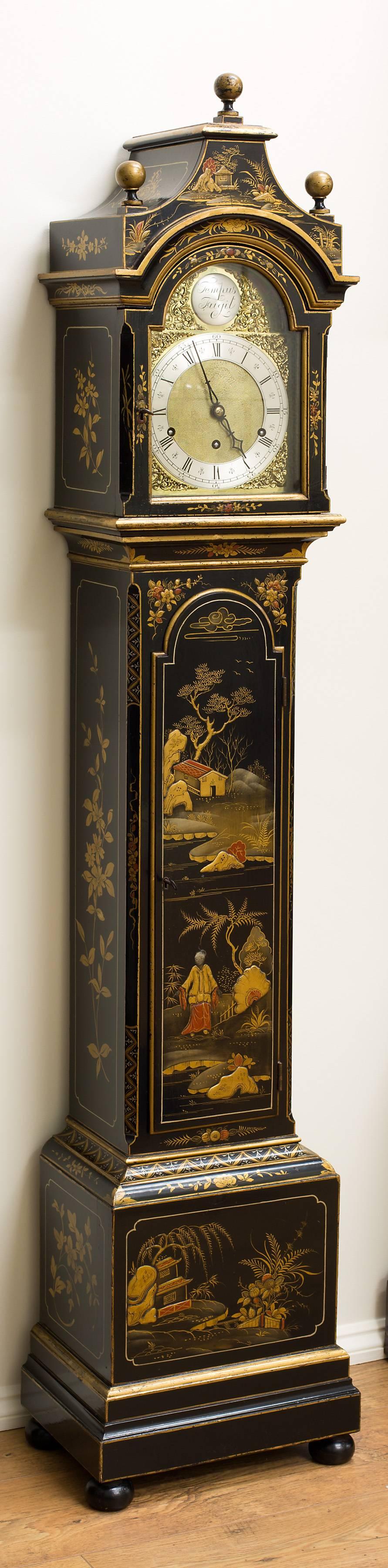 German Edwardian Westminster Chiming Grandmother Clock For Sale