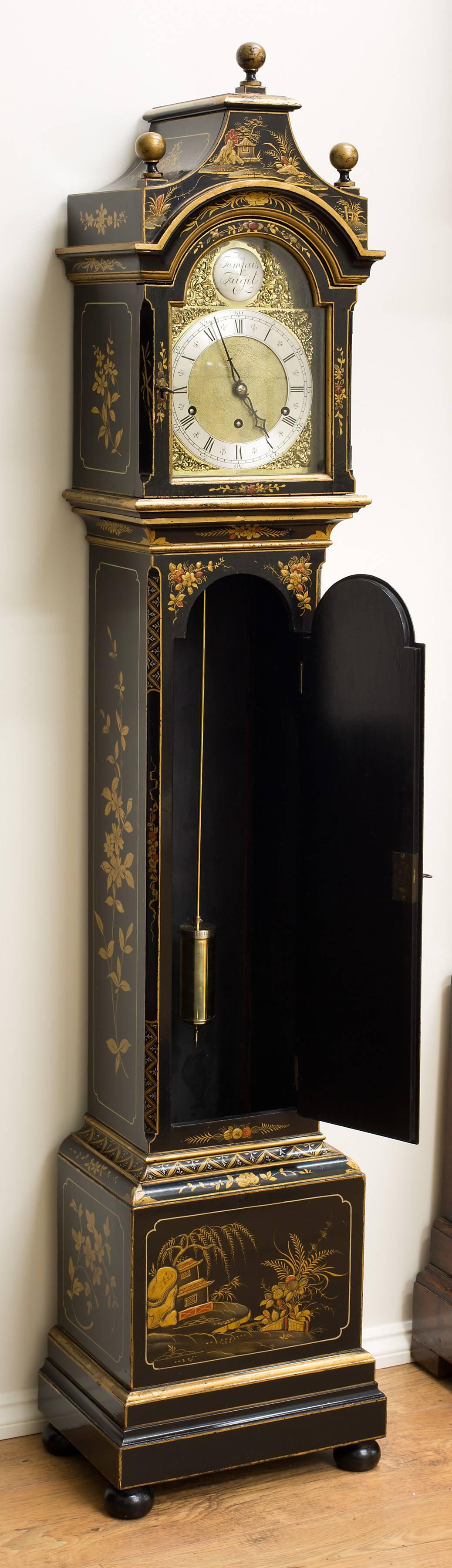 Edwardian Westminster Chiming Grandmother Clock In Good Condition For Sale In Norwich, Norfolk