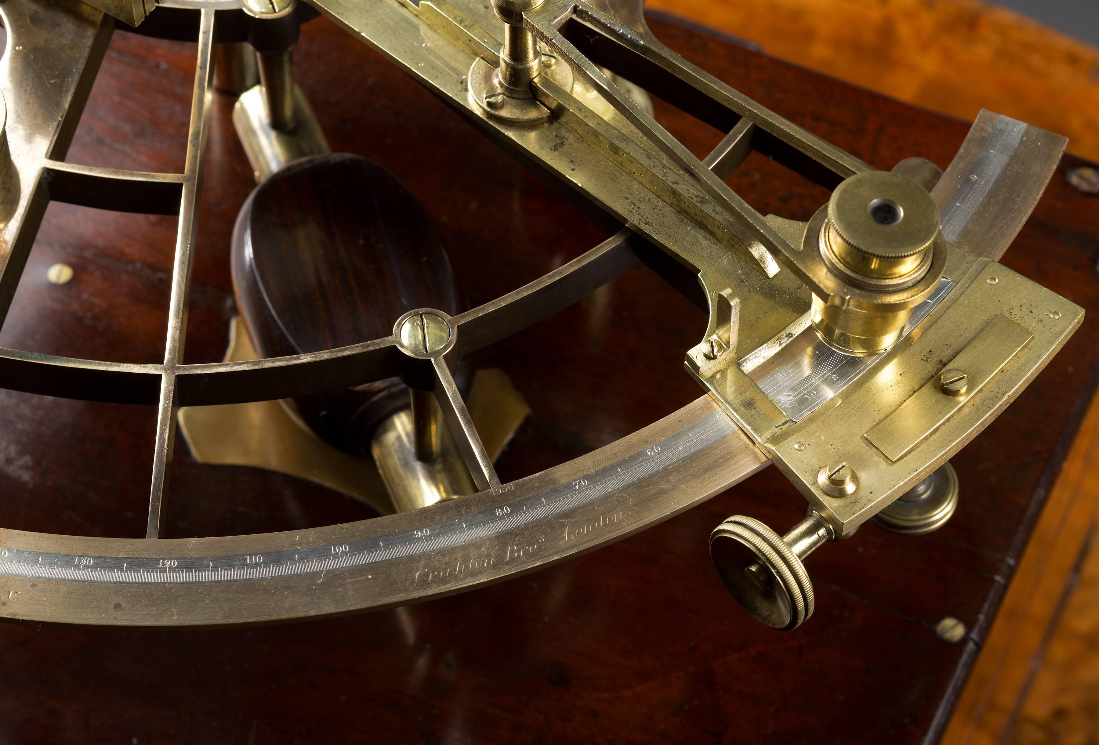 Late 19th Century Victorian Vernier Sextant by Crichton Brothers, London For Sale