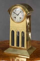 Art Nouveau Brass Mantel Clock